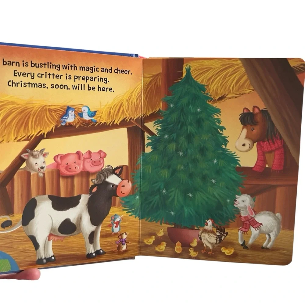 🆕 Christmas On The Farm Padded Cover Board Book Little Hippo Books Ages 1-5 - Picture 3 of 8